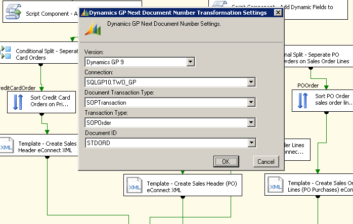 Allows you to retrieve or rollback a document number such as a sales order, purchase order, etc. within a data flow.