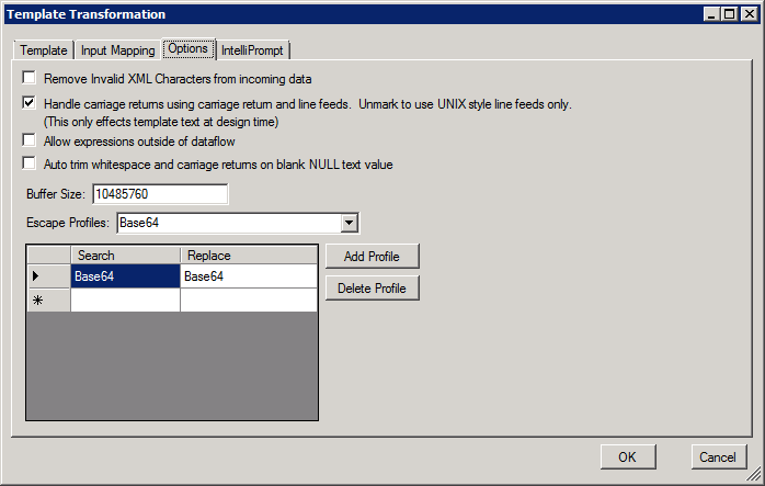 Ability to automatically filter out invalid XML data, handle white space, and define escape profiles.